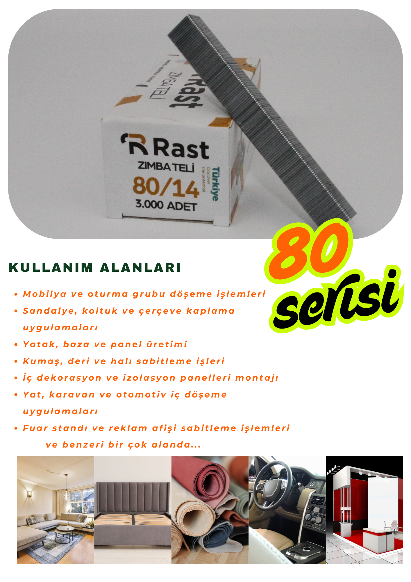 80 Serisi 21 GA Zımba Telleri